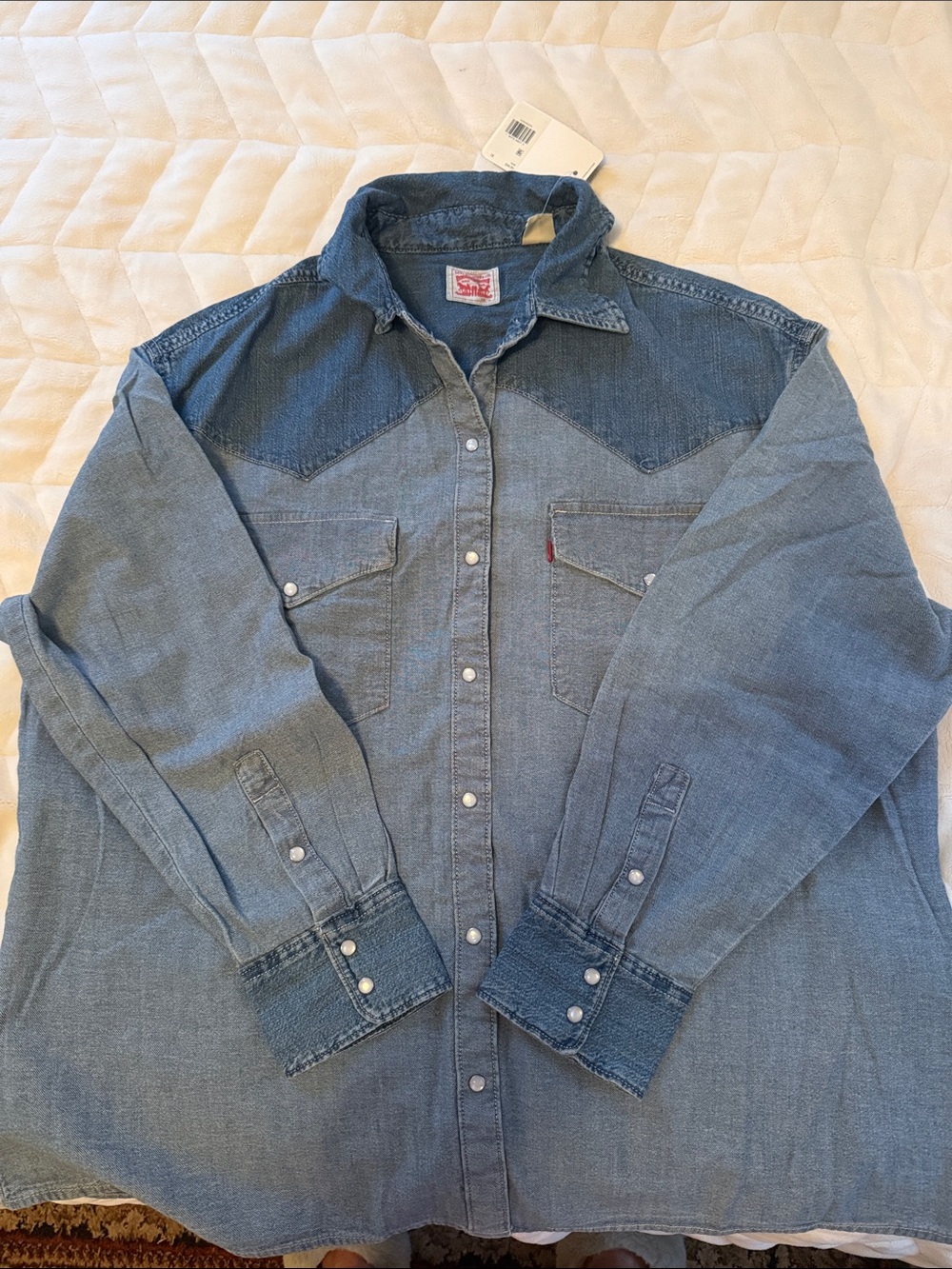 Levi's Men's Two-Tone Denim Western Shirt - Blue